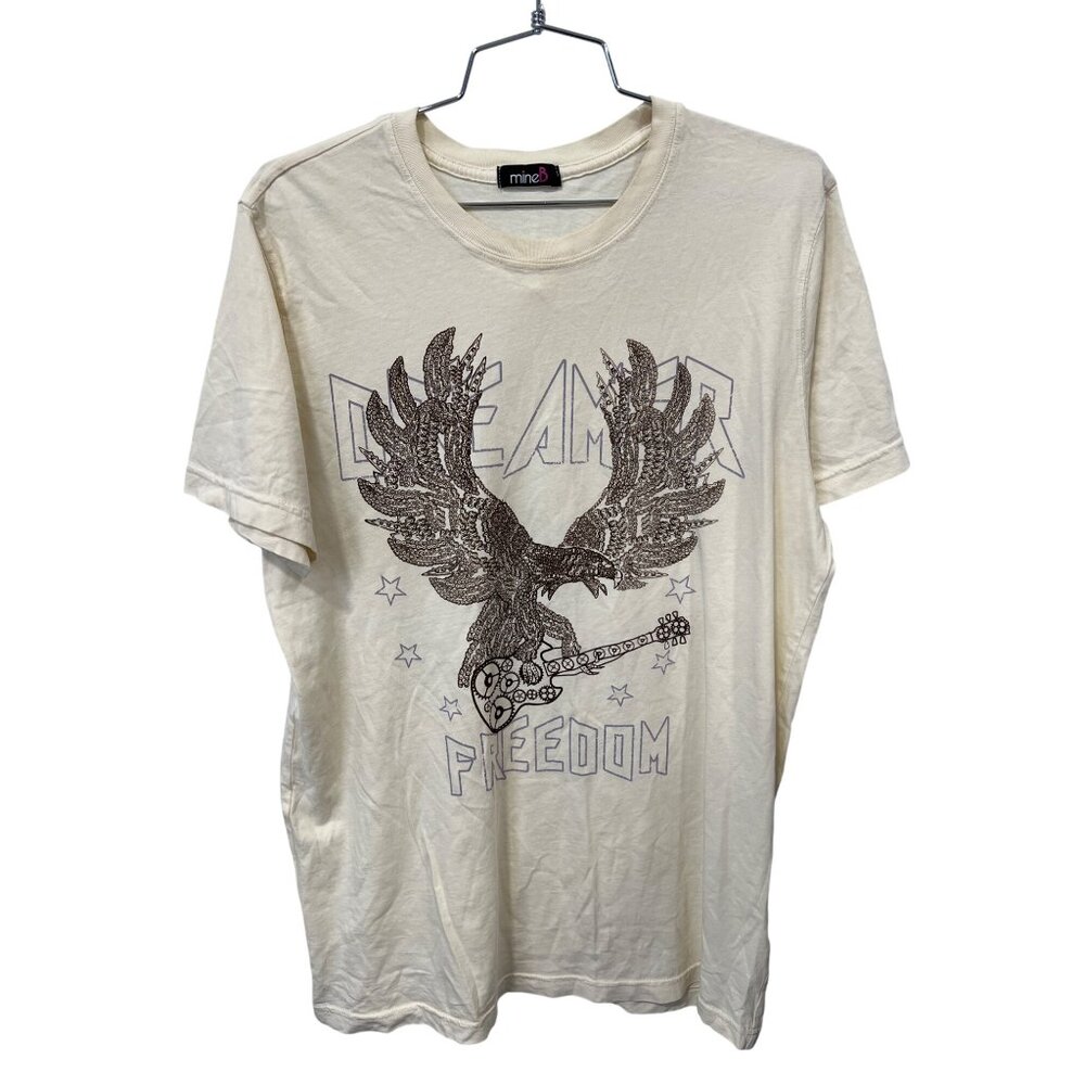 Mine B Eagle Freedom Graphic T Shirt Size Large Crewneck Short Sleeve Music Rock